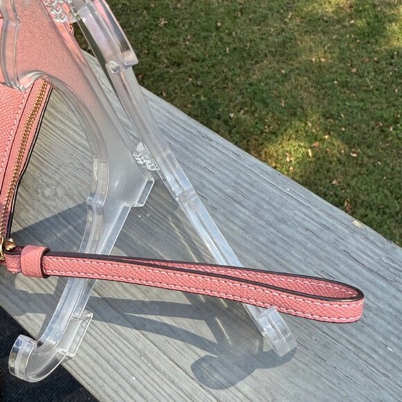 Coach Pink Crossgrain Leather Laser Cut Wristlet (EUC) - Picture 10 of 13